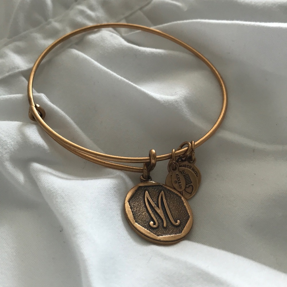 Gold “M” Alex and Ani bracelet